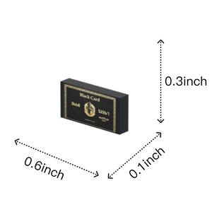 Black Card brick figure accessory, size guide