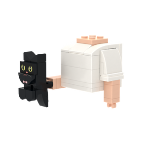 Black Cat brick figure accessory, right-side view