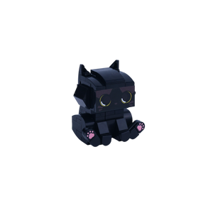 Black Cat cat brick figure, left-side view
