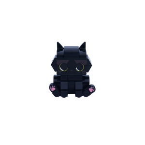Black Cat cat brick figure, main product view