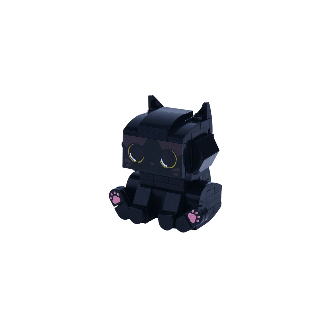 Black Cat cat brick figure, right-side view