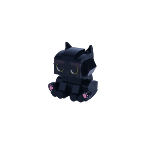 Black Cat cat brick figure, right-side view