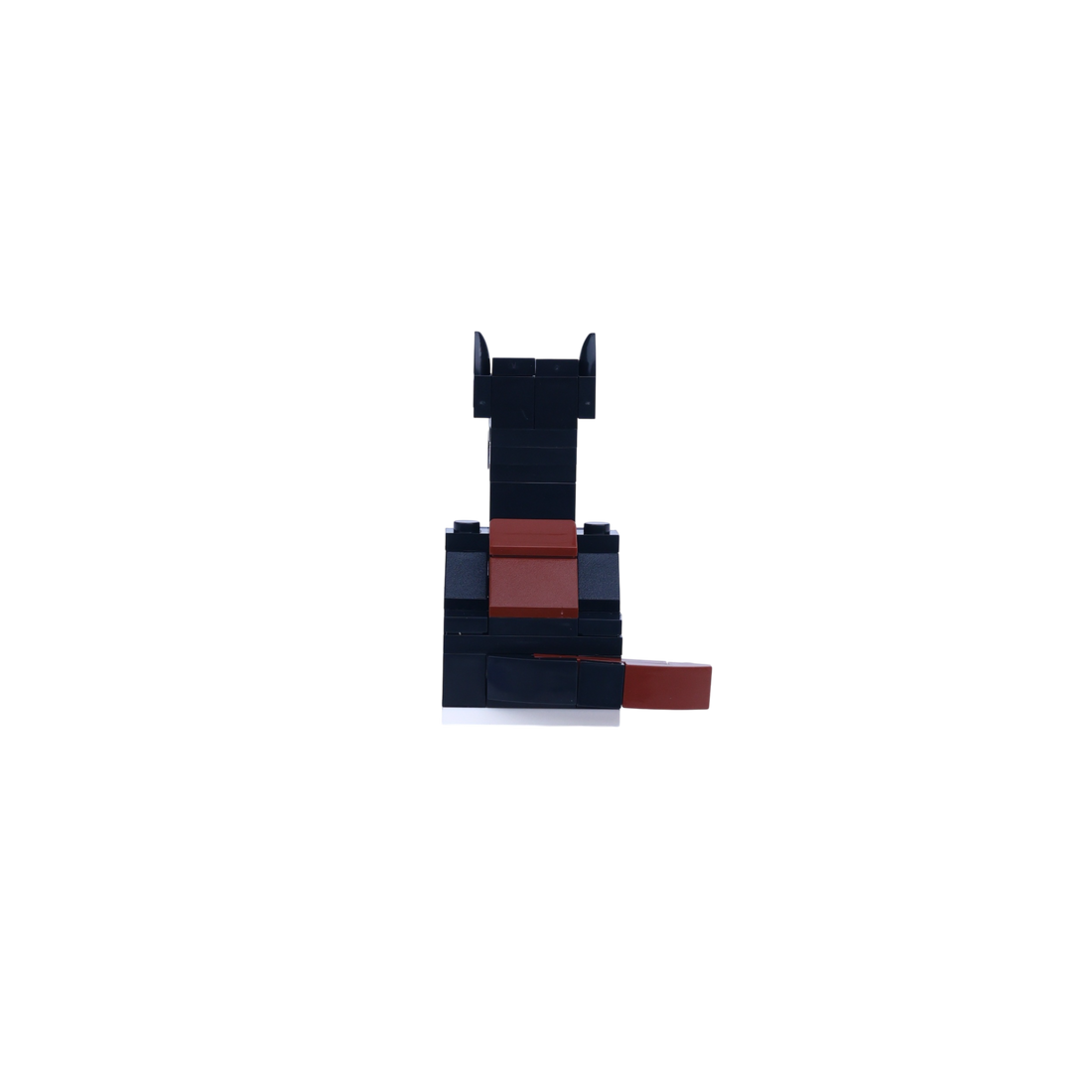 Black Doberman dog brick figure, back view