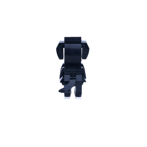 Black Labrador dog brick figure, back view