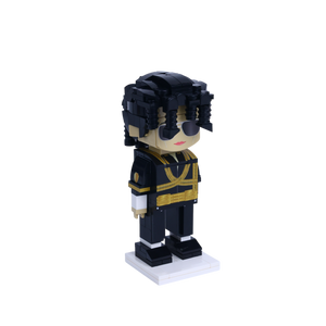 Black Suit Dance Performer custom brick figure, left-side view