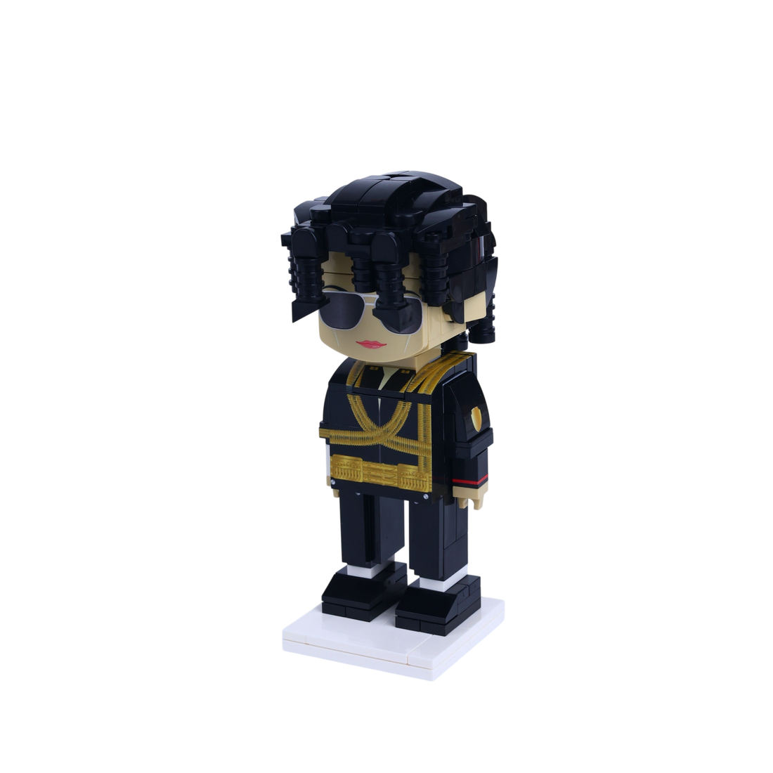 Black Suit Dance Performer custom brick figure, right-side view
