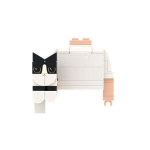Black-White Cat brick figure accessory, main product view