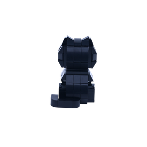 Black White Cat cat brick figure, back view