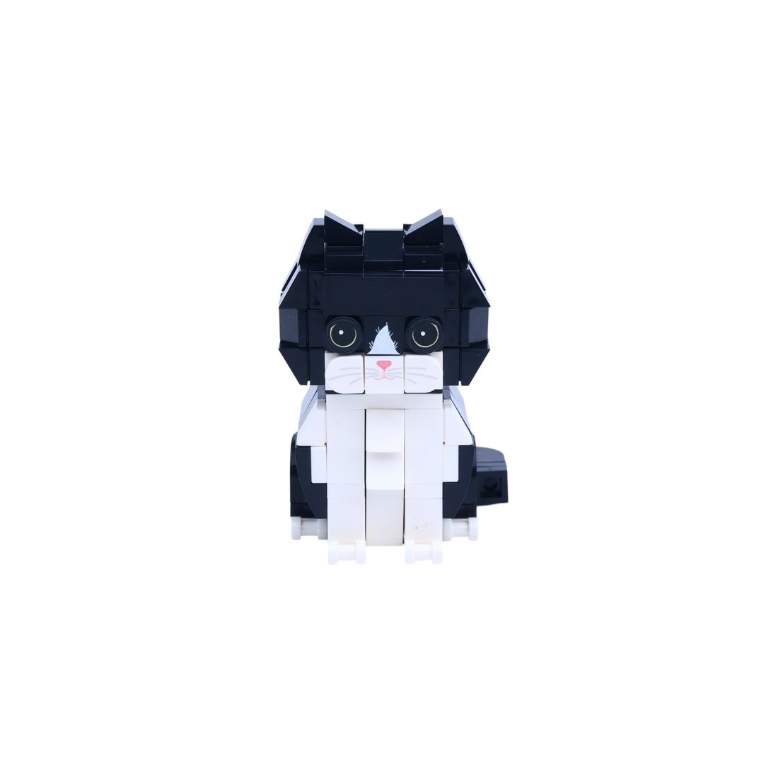 Black White Cat cat brick figure, main product view