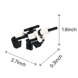 Black-White Rifle brick figure accessory, size guide