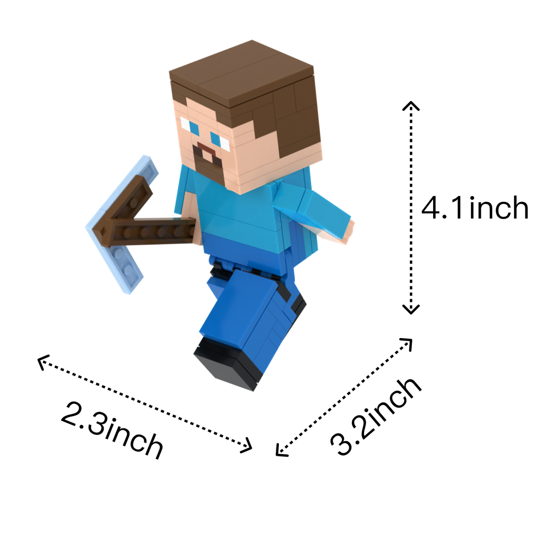 Blockworld Builder custom brick figure, size guide