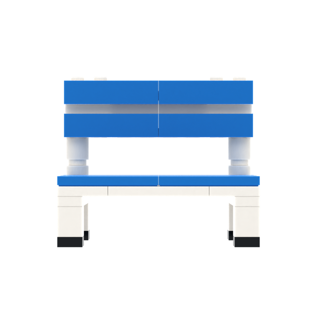 Blue-White Sports Bench