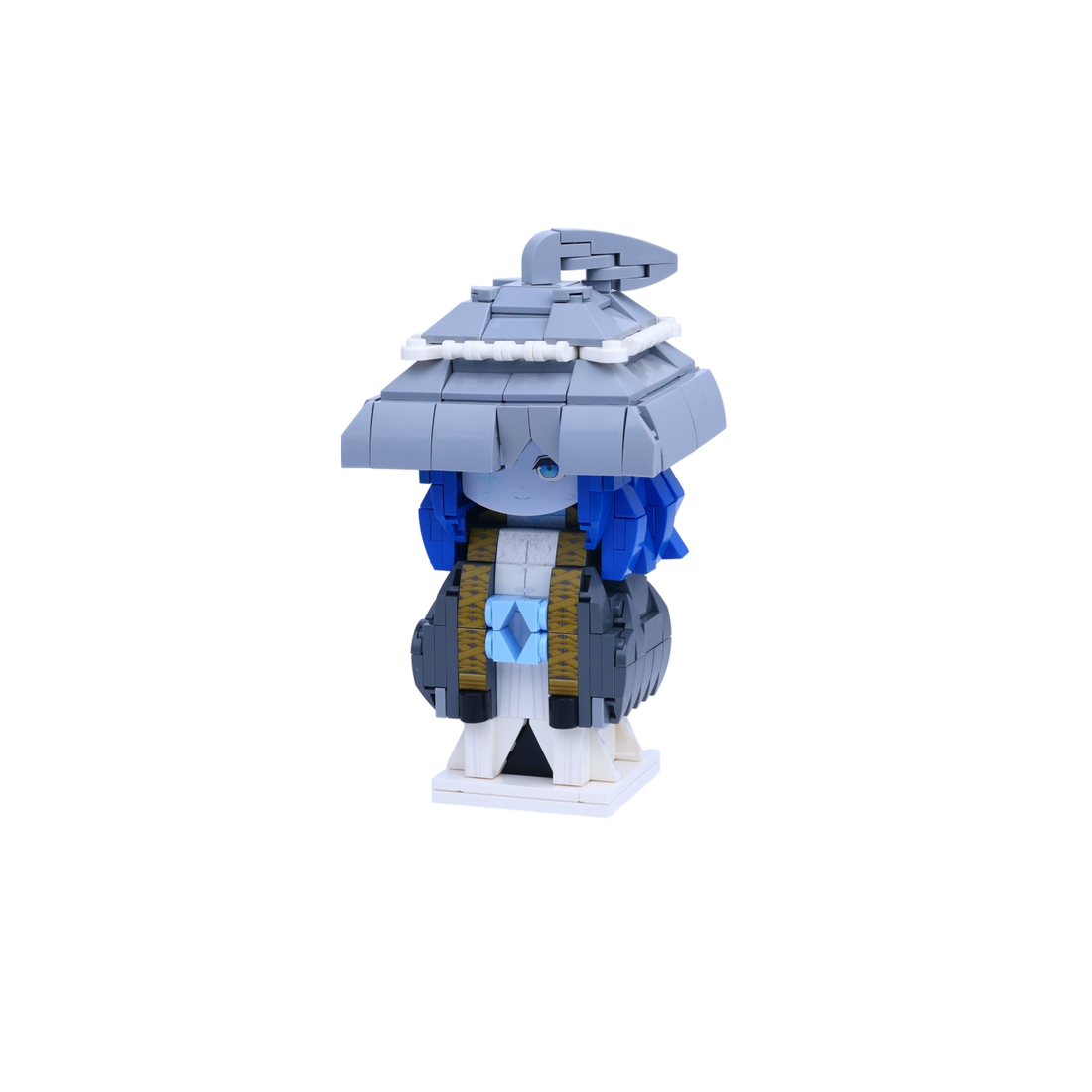 Blue-Winged Warrior custom brick figure, right-side view