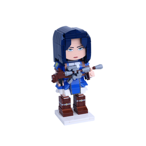 Blueblade Scout custom brick figure, left-side view