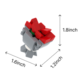 Bouquet brick figure accessory, size guide