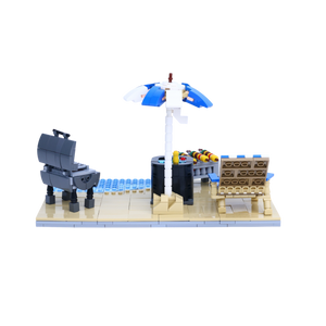 Brew & BBQ brick scene, back view