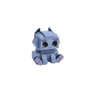 British Blue Cat cat brick figure, left-side view