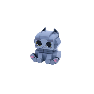 British Blue Cat cat brick figure, right-side view