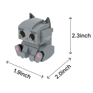 British Blue Cat cat brick figure, size guide