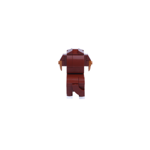Brown Dachshund dog brick figure, back view