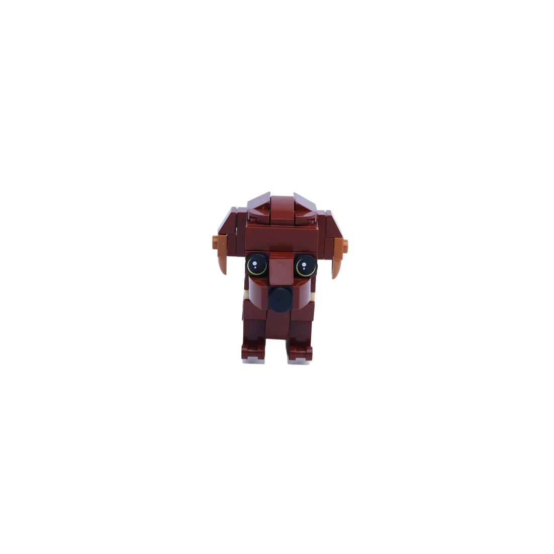 Brown Dachshund dog brick figure, main product view