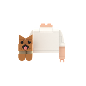 Brown Pointy-Eared Tongue-Out Dog brick figure accessory, main product view