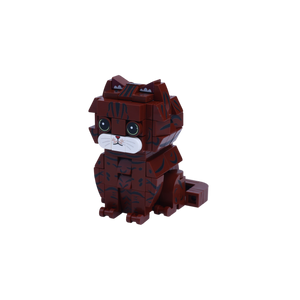 Brown Tabby Cat cat brick figure, right-side view