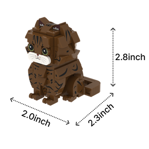 Brown Tabby Cat cat brick figure, size guide