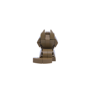 Brown White Cat Design 2 cat brick figure, back view