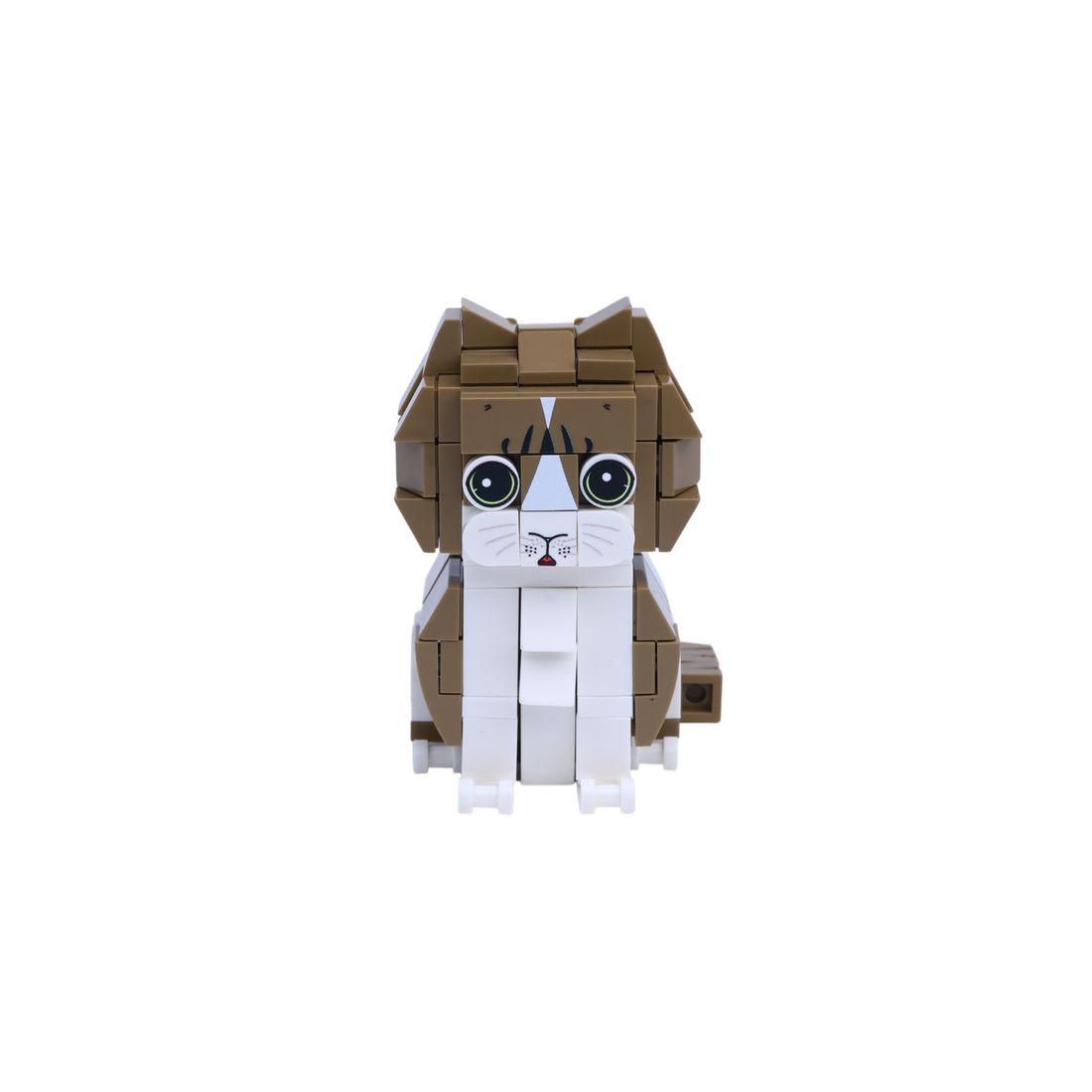 Brown White Cat Design 3 cat brick figure, main product view