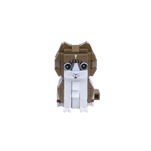 Brown White Cat Design 3 cat brick figure, main product view