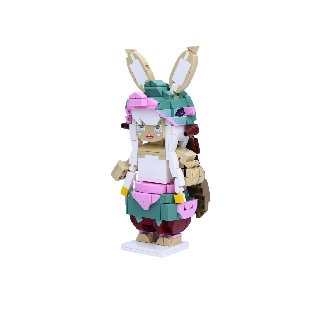 Bunny-Eared Girl custom brick figure, right-side view