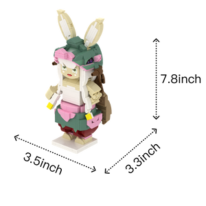 Bunny-Eared Girl custom brick figure, size guide