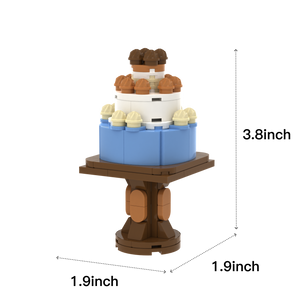 Cake On Tall Cake Stand brick scene accessory, size guide