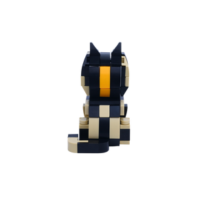Calico Cat Design 1 cat brick figure, back view