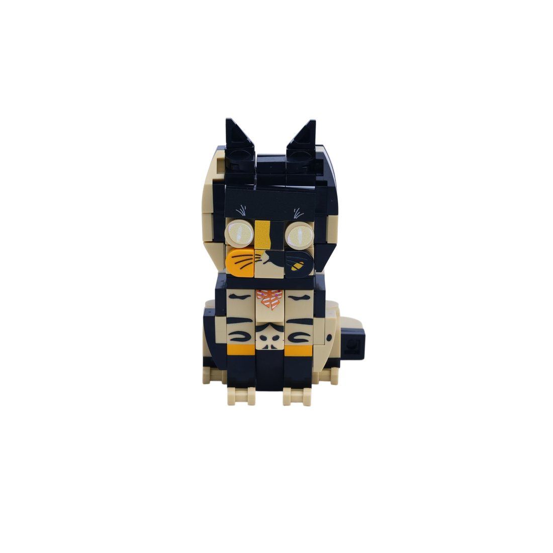 Calico Cat Design 1 cat brick figure, main product view