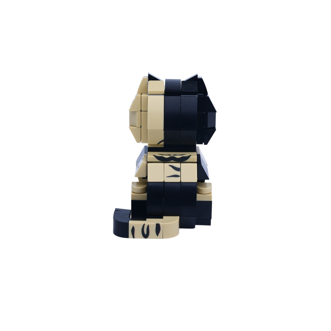 Calico Cat Design 2 cat brick figure, back view