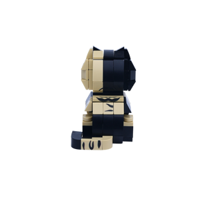 Calico Cat Design 2 cat brick figure, back view
