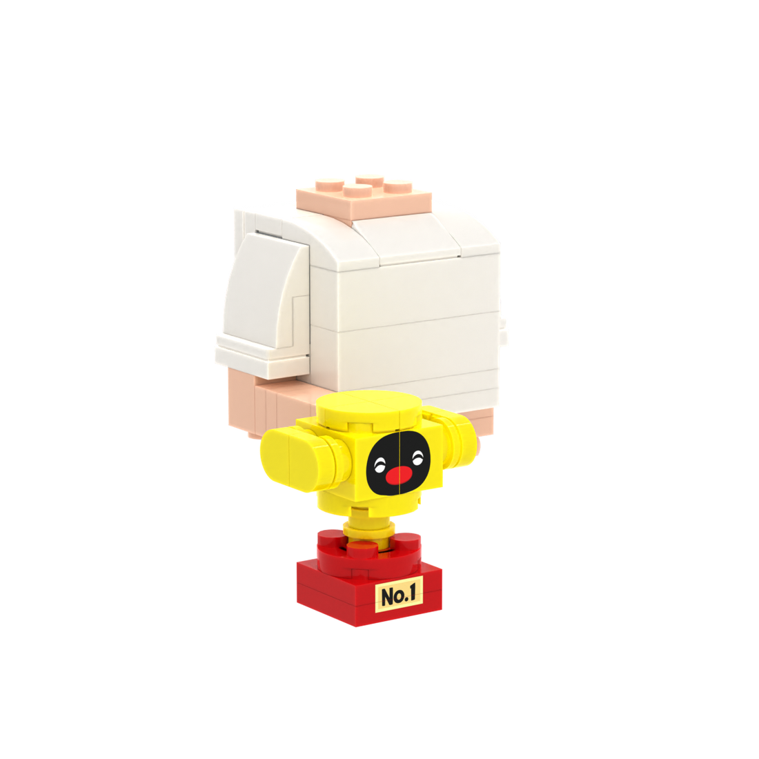 Cartoon Trophy brick figure accessory, left-side view