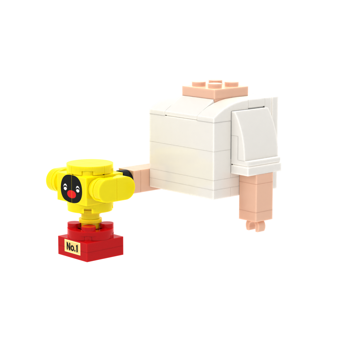 Cartoon Trophy brick figure accessory, right-side view