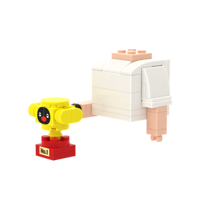 Cartoon Trophy brick figure accessory, right-side view