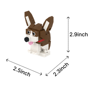 Chihuahua dog brick figure, size guide