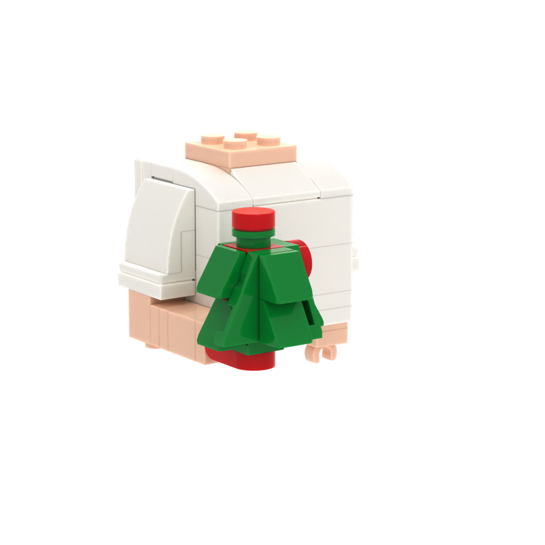 Christmas Tree brick figure accessory, left-side view