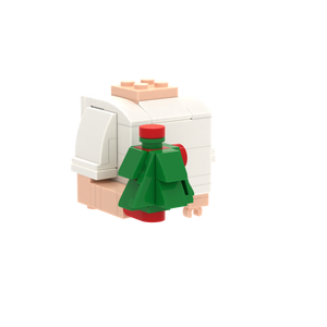 Christmas Tree brick figure accessory, left-side view
