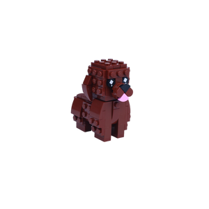 Cockapoo dog brick figure, left-side view