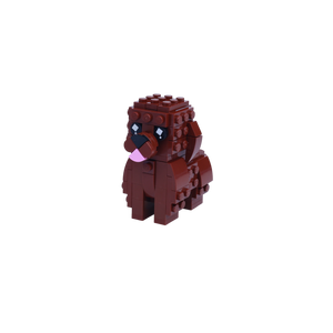 Cockapoo dog brick figure, right-side view