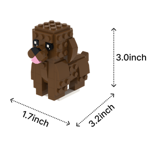 Cockapoo dog brick figure, size guide