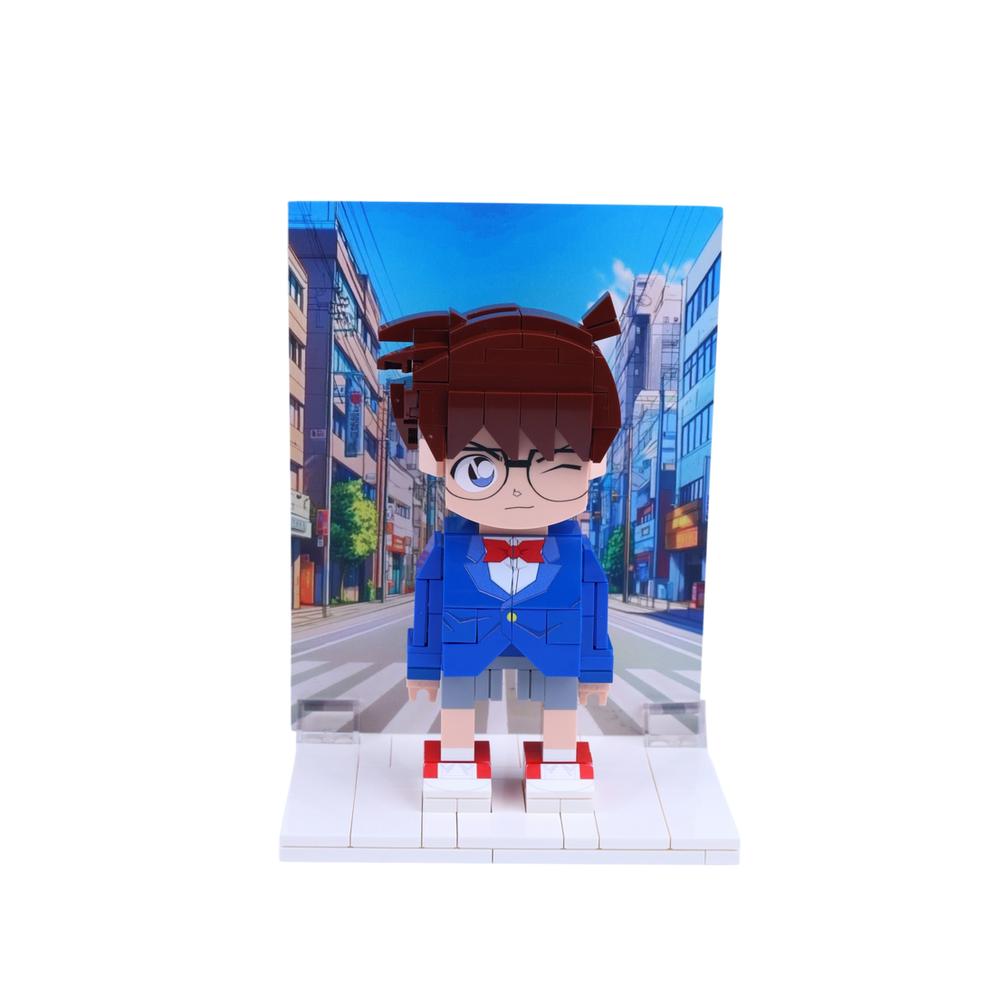 Young Mystery Detective custom brick figure, back view