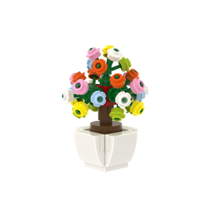 Colorful Potted Flower brick scene accessory, detail view 2