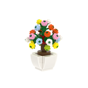 Colorful Potted Flower brick scene accessory, right-side view
